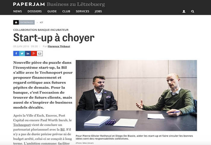 Cover Paperjam - Startup à choyer