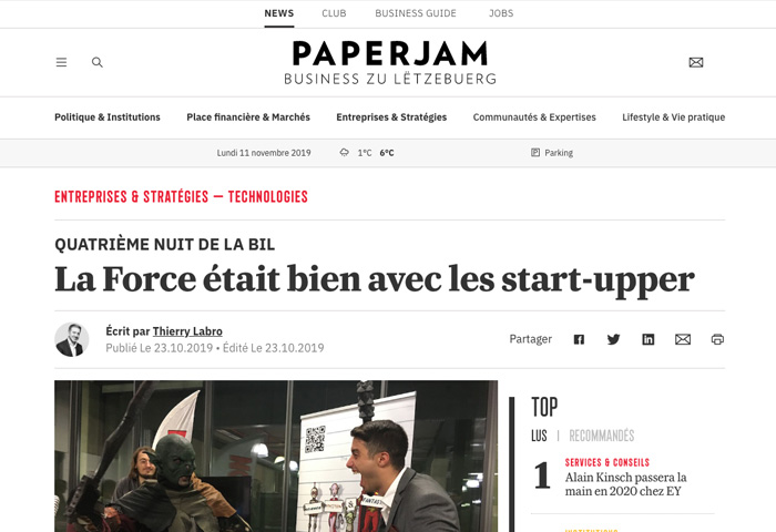 Cover Paperjam - La Force était bien avec les start-upper