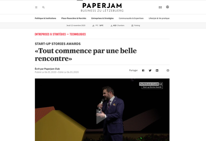 Cover Paperjam - «La banque au cœur de la start-up nation»