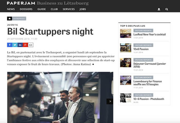 Cover Paperjam - BIL Startuppers night
