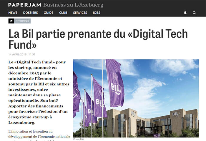 Cover Paperjam - La BIL partie prenante du «Digital Tech Fund»