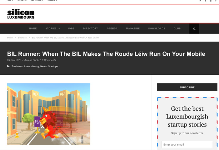 Cover Silicon Luxembourg - BIL Runner: When The BIL Makes The Roude Léiw Run On Your Mobile