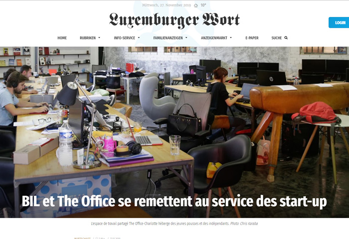 Cover Luxemburger Wort - BIL et The Office se remettent au service des start-up